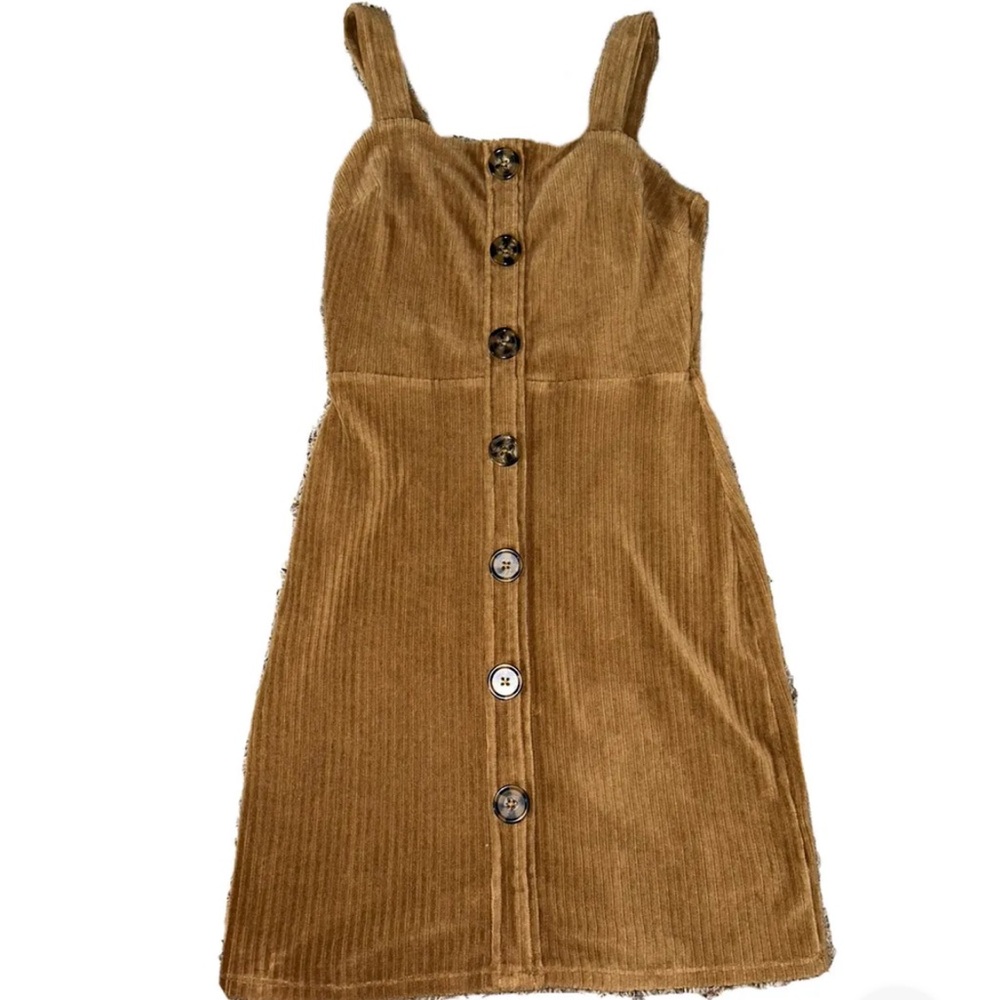 No Boundaries corduroy jumper dress button front wale sleeveless Small